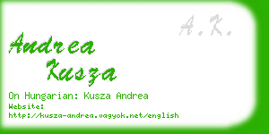 andrea kusza business card